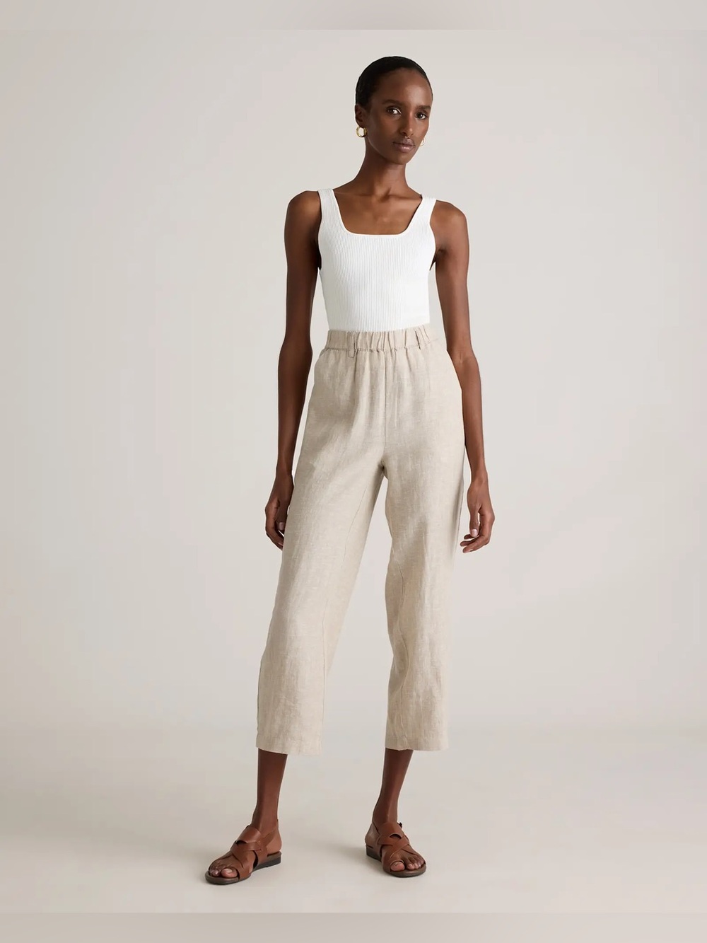 Quince Driftwood 100% Linen Pull On Pants Size Medium - Picture 8 of 9